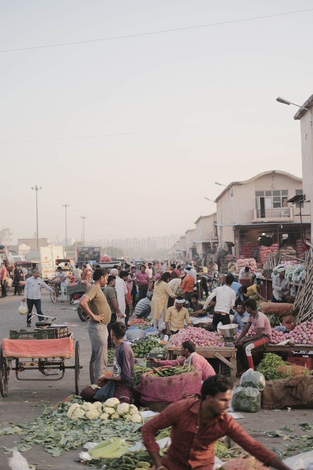 local market morning scene